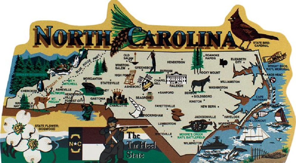 North Carolina Wooden Keepsake Map 